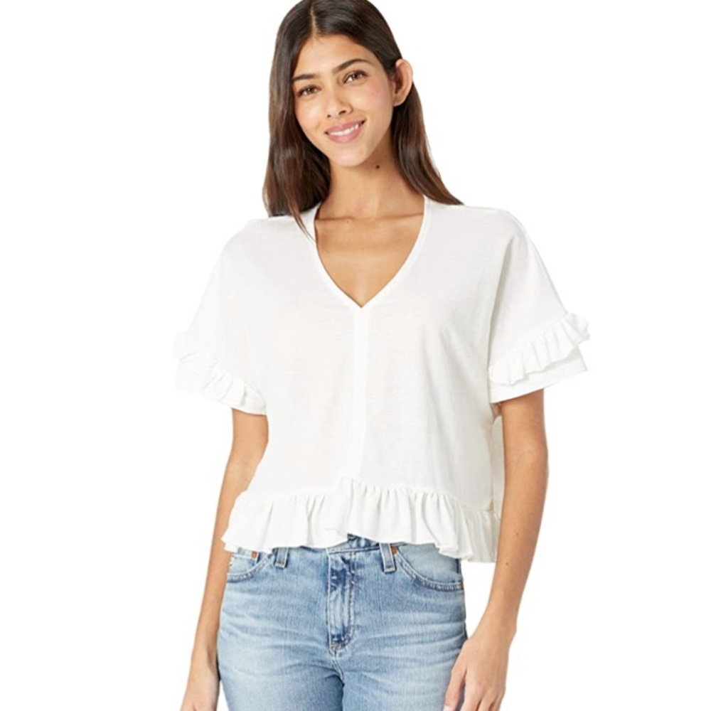 NWOT ✨Bishop + Young ruffle sleeve top size small